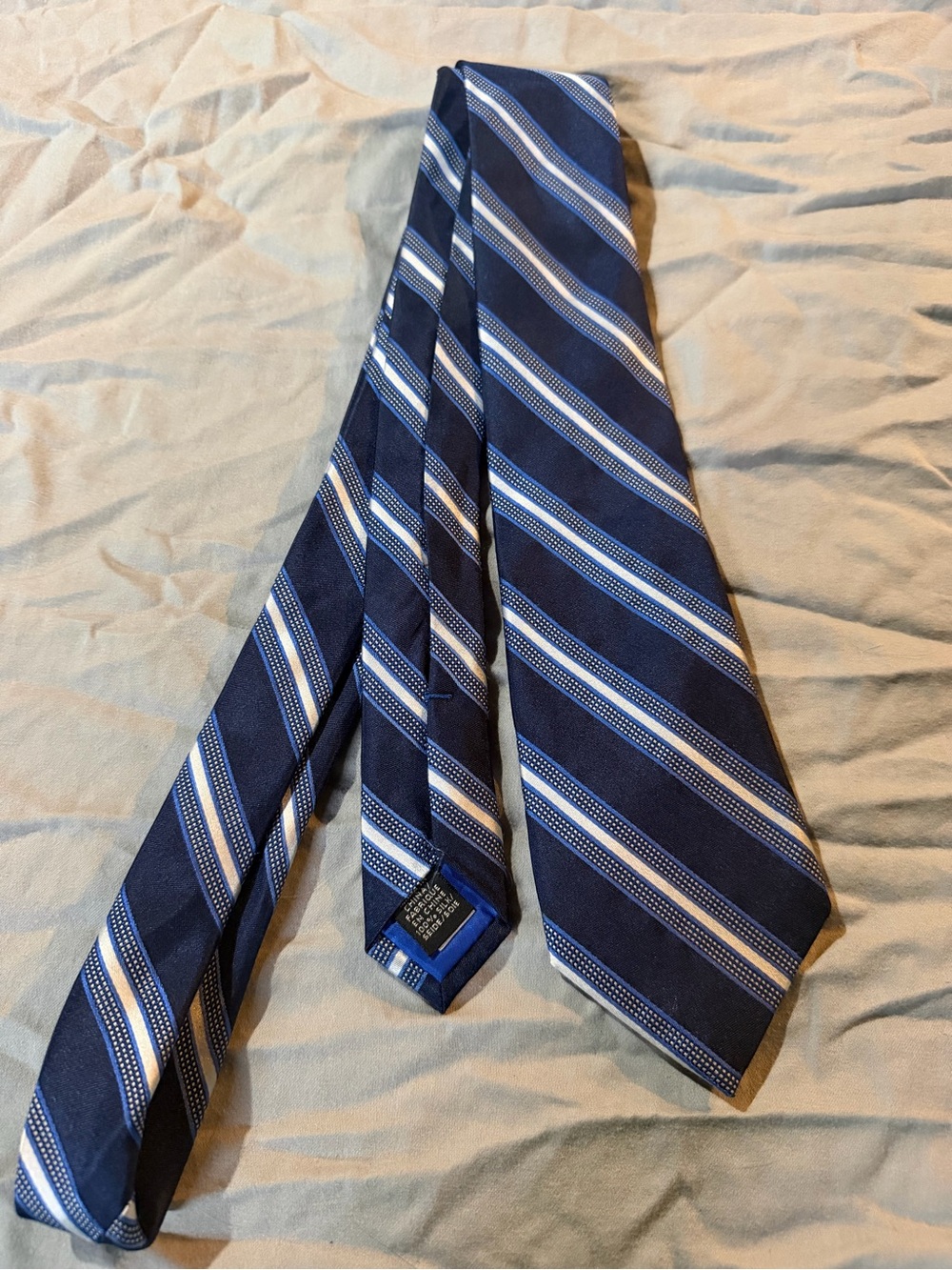 Lands' End Navy Blue Stripe Men's Tie